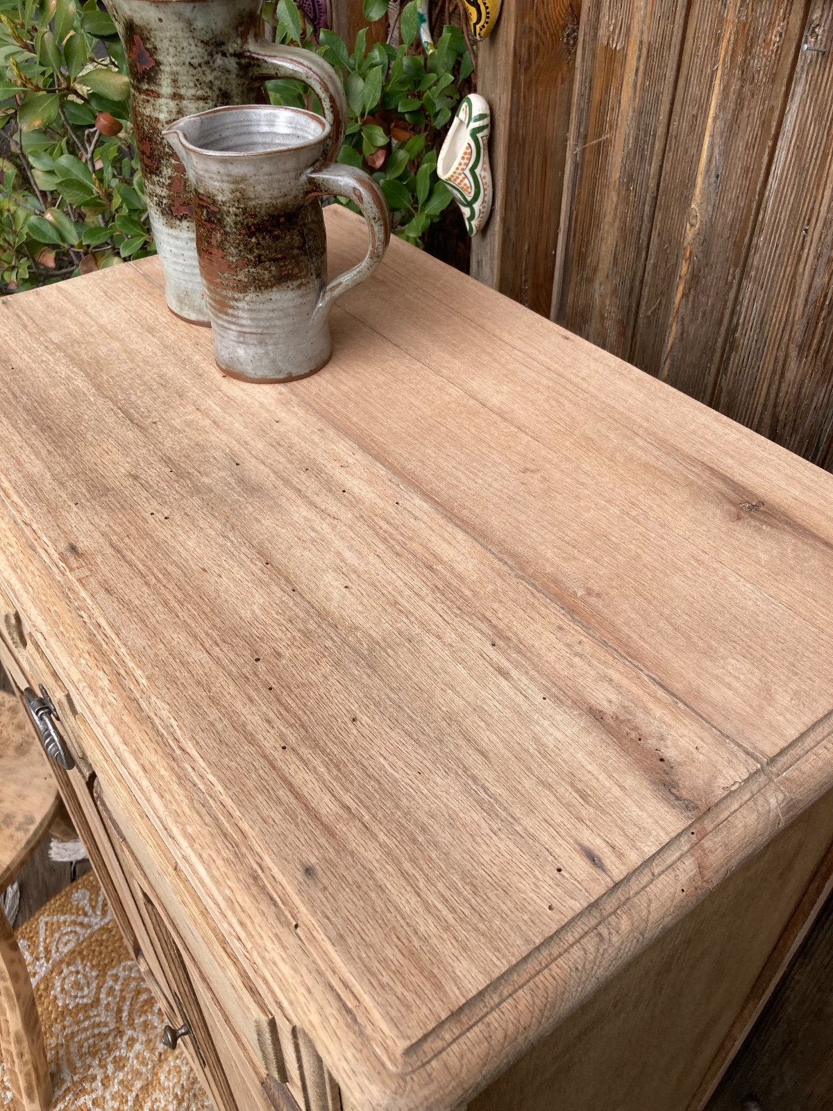 Petit buffet chêne maison de campagne  meuble vintage relooke en bois massif