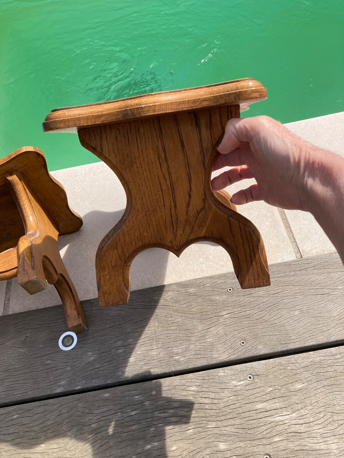 Lot de 2 tabourets chene jolie ment sculptés  meuble vintage relooke en bois massif