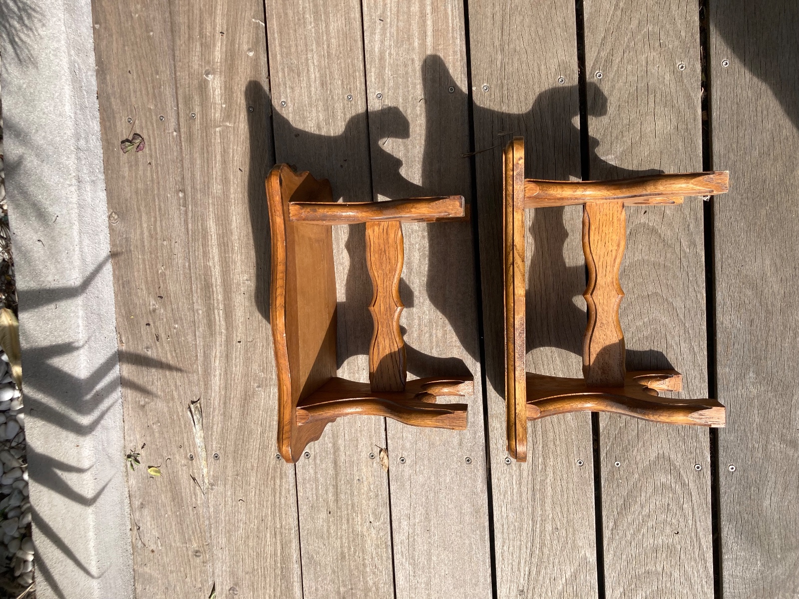Lot de 2 tabourets chene jolie ment sculptés  meuble vintage relooke en bois massif