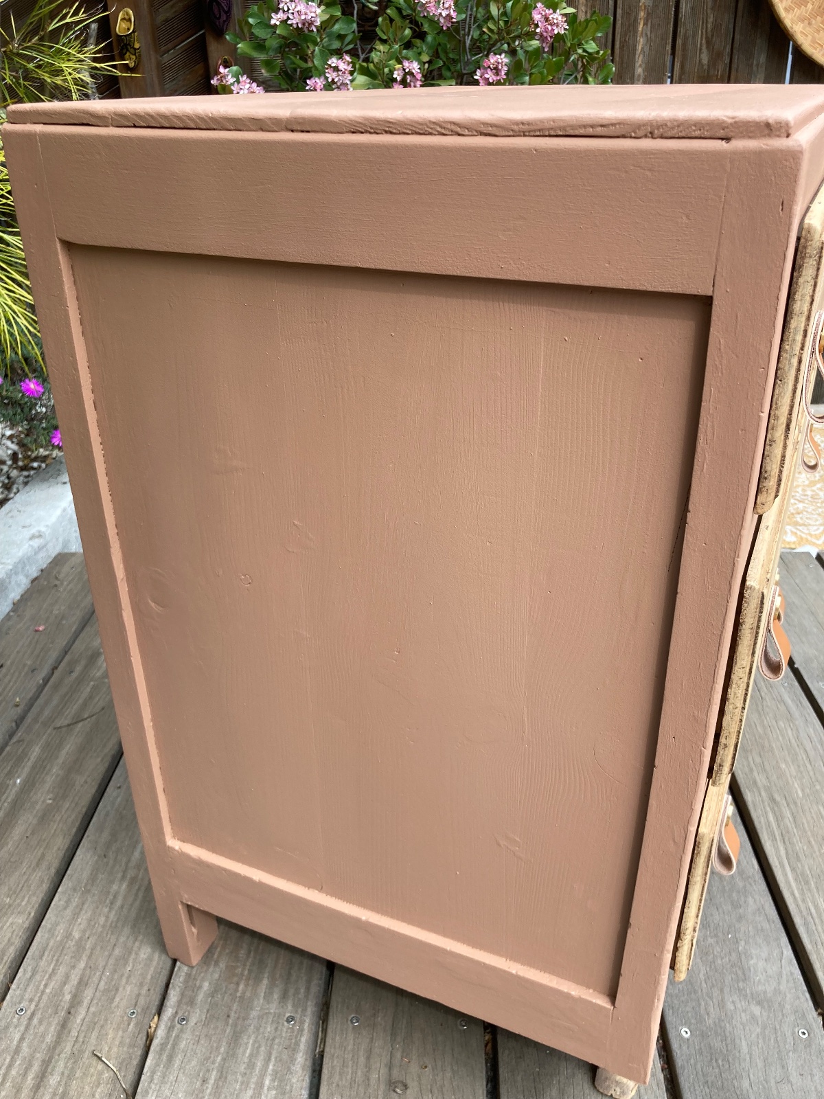 Commode pied moustache ART DÉCO relookee boheme meuble vintage relooke en bois massif